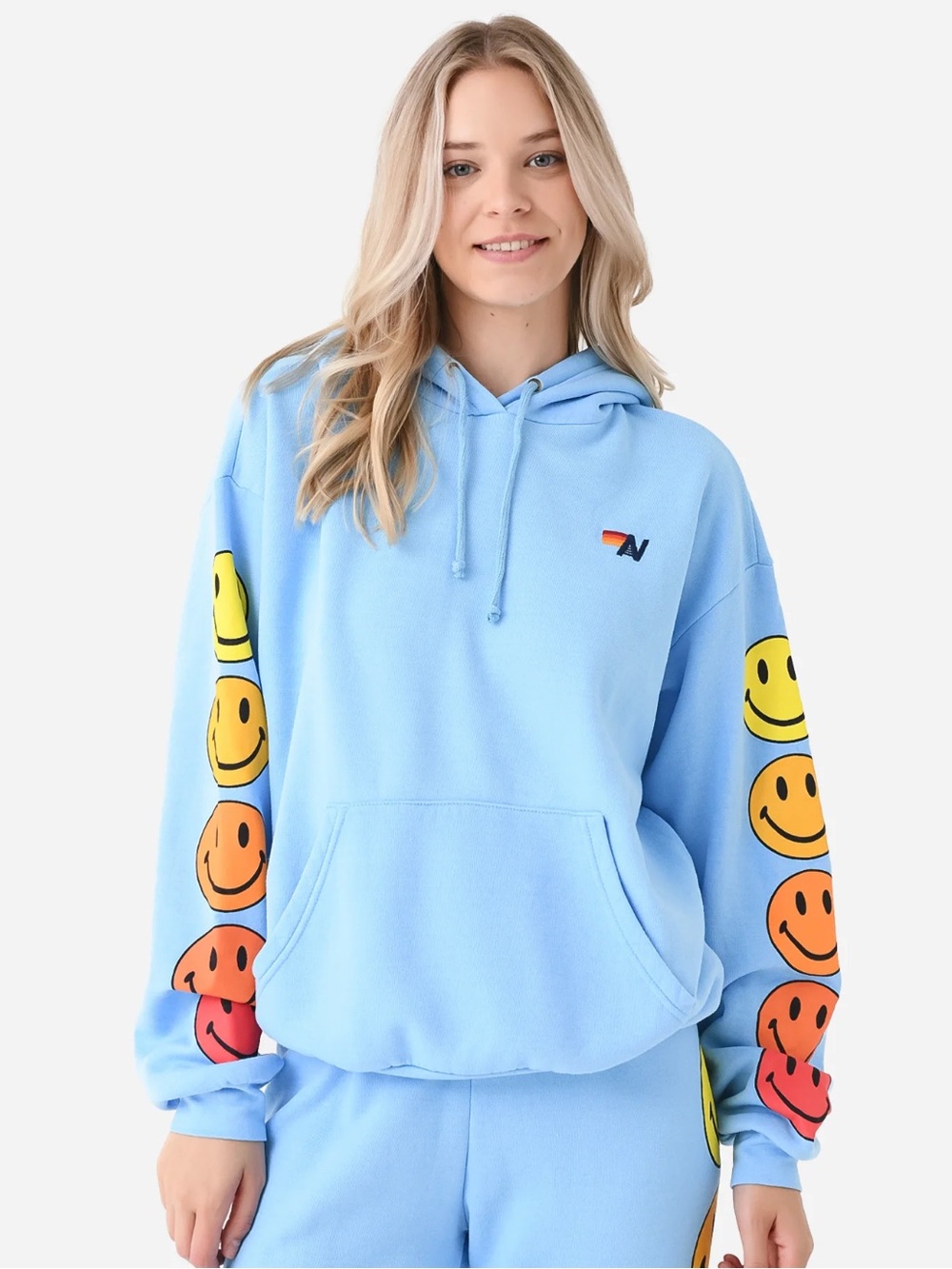 Aviator Nation Smiley Sunset Hoodie Size Large